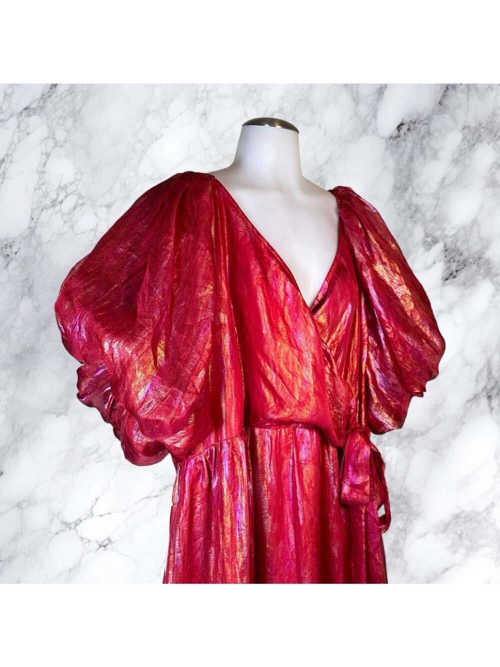 Jessakae Pixie Dress Plus Size in Red Holographic Oil Spill - Picture 6 of 12